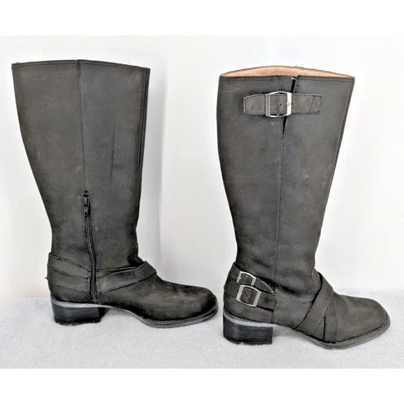 DURANGO Womens Cowgirl Boots SIZE 7.5M Black Leather Buckle/Zip Closure - Picture 9 of 12